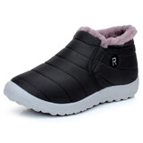 福来红冬季老北京布鞋女保暖棉鞋女士防水加绒棉靴防滑加厚平底妈妈鞋 黑色 38