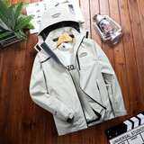 构型冲锋衣男春秋薄款单层春季户外男士外套四季防风登山服运动大码 男款米白 春秋款 XL