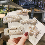 艾梵妮韩国发夹珍珠发夹少女卡子bb夹边夹一字夹刘海网红发卡夹子头饰女 夏樱【5件套】