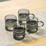 忆壶茶（YIHUTEA） 茶杯小品杯玻璃杯带把手耐热玻璃小茶碗品茗杯小杯子功夫茶具 100ml思忆杯4只