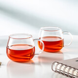 忆壶茶 玻璃杯两只小茶杯带把手喝水杯耐热玻璃绿茶杯茶壶配杯茶具品茗杯加厚家用商务小杯 120ml品杯2只