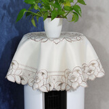 语斯绒空调防尘罩罩子盖布盖巾立式圆柱形柜机圆形开机简约空调罩布搭布 1801本色 83cm圆形