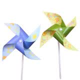 小鸡啄米DIY风车手工材料包儿童户外玩具自制彩色制作幼儿园小学生纸旋转- B防水款 蓝绿2个装 不需涂色