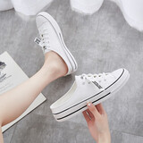 回力 女鞋帆布鞋低帮半拖鞋透气板鞋 简约百搭懒人一脚蹬休闲鞋 WXY(ZA)-0116 白色 35