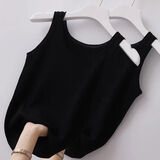 娴妃 【两件装】80-200斤吊带螺纹背心女大码修身外穿内搭打底衫无袖 【两件装】黑色+黑色 2XL 【121-140斤】