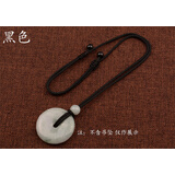 梦逸平安扣吊坠挂绳手工编织项链绳子翡翠玉坠挂件绳挂坠男女 黑色