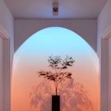 优赞日落灯嵌入式射灯玄关氛围日不落射灯可调角家用照画夕阳灯S030 嵌入式75开孔-白色-10W-破晓款 75开孔