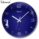天王星（Telesonic）挂钟 客厅钟表创意简约石英钟薄边挂表拱形镜面北欧风格 36cm