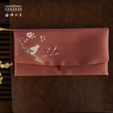 中国国家博物馆杏林春燕古风刺绣钱包国潮丝绸手拿包女博物馆送女友生日礼物