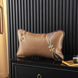 京弗 夏凉枕冰丝御藤枕夏天竹席枕头夏季茉莉花香枕头含枕芯 单只 醉美人枕（刺绣款）-咖