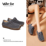 Walker Shop奥卡索女鞋磨砂牛皮单鞋平底驾车蜗牛鞋舒适休闲豆豆鞋女M012001