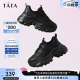 他她（TATA）休闲百搭运动鞋厚底老爹鞋系带女鞋新款WOG01CM2 黑色 34