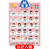 0-3岁婴幼儿按图触摸发声挂图 拼音识字卡数字有声启蒙早教 乖宝宝有声汉语拼音挂画 幼儿早教认知卡 认识人物