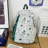 玛嘎 书包女ins小众原宿涂鸦设计双肩包初中高中小学生大容量旅行背包