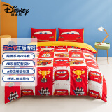 迪士尼（Disney）全棉四件套儿童学生家用双人床被套床单枕套被子  红色赛车1.5m床