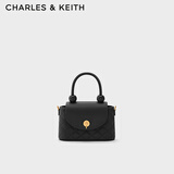 CHARLES&KEITH发条锁扣圆珠拎手提包链条单肩包包女包生日礼物CK2-50701121 Black黑色 S
