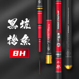 鬼法8H鱼竿超硬超轻暴力钓鱼竿19调黑坑鱼竿罗非竿飞抄强力鱼竿黑坑竿 8H战将3.9M 【配竿稍】 19调 8H