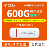 中国电信 电信纯流量卡上网卡1200G全国不限速通用流量包年卡纯上网 【4G路由】电信600G包年卡（50G/月）