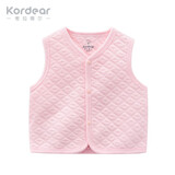 Kordear （考拉蒂尔）新生婴儿儿春秋衣服宝宝马甲衫马夹2020春装新款纯棉保暖坎肩背心 粉红 59 cm