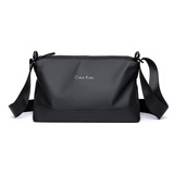 CEBIYKATE新款单肩包男休闲斜挎包时尚潮流小背包防水牛津布男包大小号背包 黑色小号长24高15厘米