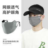SOMUBAY开车防晒口罩男夏季透气开车骑行面罩护眼角防风口罩高颜值 KZ-521浅灰（夏款）