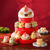 御茶膳房寿桃老人长辈生日蛋糕礼物祝寿贺寿特产花馍花饽饽1900g源头直发