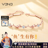 Vana【鱼生有你】足银手链女生七夕情人节纪念日生日礼物送女友 海豚手链（玫瑰金色）