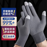 防晒手套触屏夏季薄款透气户外登山钓鱼防滑开电动车骑行运动男女 全指触屏款（黑的）2双装 均码