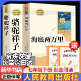 人教版 七年级必读 骆驼祥子 海底两万里  2024新版 朝花夕拾 西游记  课外书课外阅读初一必读课外书初一必读升级版正版书目名著原著无删减版 人民教育出版社 七年级下册-必读-骆驼祥子+海底两万里