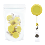 合式美（HESME） 光面易拉扣可伸缩10个装医院护士证件夹子挂绳工作牌胸卡卡套伸缩扣工作证胸牌挂扣夹厂牌夹 实黄色（10个装）