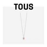 TOUS 桃丝熊925银小熊项链轻奢小众简约情侣礼物叠戴 粉色 粉石英