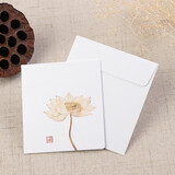 倾沫中国风创意简约贺卡卡片 迷你生日祝福卡创意留言卡中秋节祝福语小卡片 05莲花10个