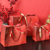家妮儿 10个装礼品袋礼物包装袋礼盒袋手提袋纸袋520情人节三八生日礼物 (3个装)中号快乐礼袋双丝带