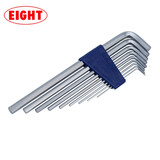 EIGHT日本原装进口百利内六角扳手套装加长6角匙螺丝刀六方六棱工具 公制平头9件套特长型LHS-9