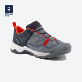 迪卡侬儿童运动鞋男童女童秋童鞋防撞缓震舒适登山鞋QUJR 黑红 抽绳 35