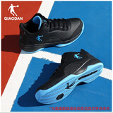 乔丹QIAODAN男鞋球鞋2025毒液皮面防水低帮篮球鞋缓震防滑运动鞋 黑色/天蓝 42