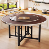 依恋达折叠式餐桌家用餐桌带转盘桌子中式饭桌酒店商用圆桌子可折叠餐桌 黄松木【玻璃转盘+桌面+桌腿】 1.6m 可坐12-14人