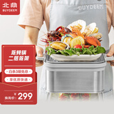 北鼎（Buydeem）中式家用陶瓷盘 强化陶瓷 菜盘碟 纯白陶瓷盘餐具菜盘 搭配蒸炖锅 G56A定制二层蒸架A501