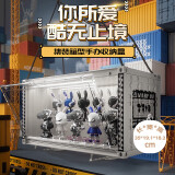 JEKO&JEKO盲盒展示盒分层透明手办收纳盒泡泡玛特玩具展示架 白色无灯款