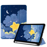 zoyu iPad保护套带笔槽10.2英寸2021款第9代适用苹果2020平板电脑第8代7三折保护壳 星辰与月【配钢化膜】 iPad10.2英寸