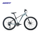 捷安特（GIANT）GEEK吉克26寸轮径油压碟刹9速避震青少年山地自行车 亮黑/灰尘蓝 26×14 适合身高150-175cm