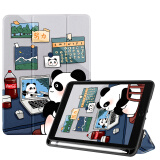 zoyu iPad保护套带笔槽10.2英寸2021款第9代适用苹果2020平板电脑第8代7三折保护壳 追剧熊猫【配钢化膜】 iPad10.2英寸