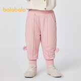 巴拉巴拉男童裤子儿童女宝宝长裤秋冬新款童装可爱休闲运动裤 粉色-夹棉-60055 120cm