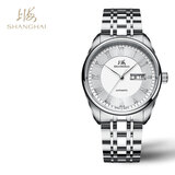 上海（SHANGHAI）手表男款 国民系列 休闲双历 男士自动机械透底男表 SH3008X-1