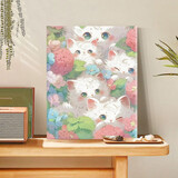 铂呐苓数字油画diy手工填涂色油彩画客厅装饰画动漫卡通儿童画挂画 数字油画【可爱小猫】