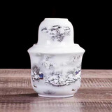 陶瓷温酒器酒杯烫酒壶家用加热酒壶热酒神器分酒器黄酒杯酒具套装 雪景(三两)