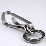 手工制作不锈钢钥匙扣男士黄铜腰挂扣汽车摩托车钥匙坚固定制防丢 S不锈钢双环双圈