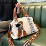 ANDSEEYOU洋气小个子托特包女士礼物时髦拼色字母镶钻高级感斜挎手提包包软 米白色