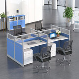 兰淳职员办公桌四人位员工电脑办公桌椅组合六人位工作位转角屏风卡座