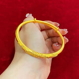 梵制老凤凰金店款花丝手镯女999镀金足银推拉镯子金包银可调节手环真